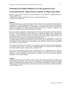 Problemática de la Familia Orchidaceae en el Valle Sagrado de los Incas  19 Problemática de la Familia Orchidaceae en el Valle Sagrado de los Incas Norma Salinas Revilla1*, Danitza Moscoso Zambrano2 & William Nauray Hu