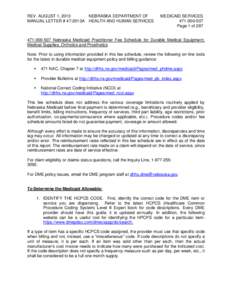 REV. AUGUST 1, 2013 NEBRASKA DEPARTMENT OF MANUAL LETTER # 47-2013A HEALTH AND HUMAN SERVICES MEDICAID SERVICES[removed]