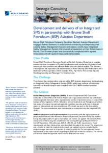 Civil Aviation Case Study 45  Strategic Consulting Safety Management System Development  Development and delivery of an Integrated