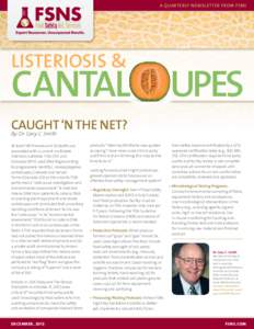 A quarterly Newsletter from FSNS  Listeriosis & Cantal o upes caught ‘n the