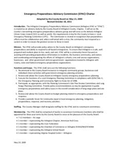 Emergency Preparedness Advisory Commission (EPAC) Charter