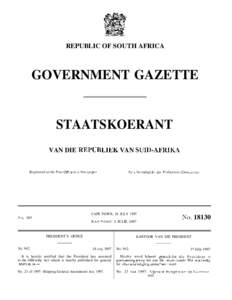 Shipping General Amendment Act [No. 23 of 1997]