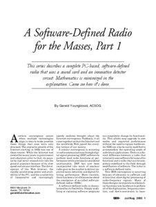 A Software-Defined Radio for the Masses, Part 1 This series describes a complete PC-based, software-defined