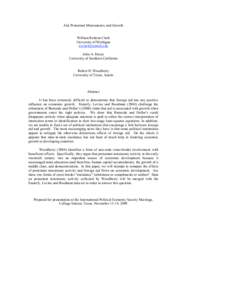 Aid, Protestant Missionaries, and Growth William Roberts Clark University of Michigan  John A. Doces University of Southern California