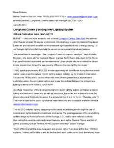 Microsoft Word - Longhorn Caverns SP Sporting New Lighting.docx