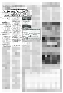 THE SHORELINE JOURNAL - AUGUST[removed]PAGE 25 PAGE 25 THE SHORELINE JOURNAL - AUGUST 2014 Classifieds  MAIL TO: The Shoreline Journal, P.O. Box 41,