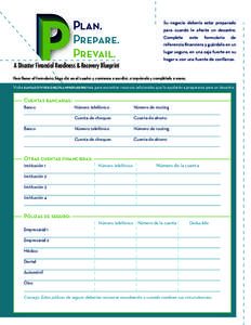 P﹒ P﹒ P﹒ A Disaster Financial Readiness & Recovery Blueprint  Su negocio debería estar preparado