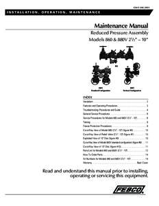 IOM-F-860_880V  I N S TA L L AT I O N , O P E R AT I O N , M A I N T E N A N C E Maintenance Manual Reduced Pressure Assembly