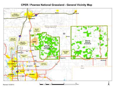 CPER / Pawnee National Grassland - General Vicinity Map Burns ARS High Plains Grasslands Research Station