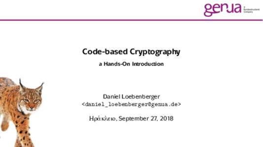 Cryptography / Post-quantum cryptography / Coding theory / McEliece cryptosystem / Linear code / Generator matrix / Ciphertext / Index of cryptography articles / Niederreiter cryptosystem