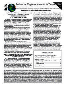 iids Vol. 25 No. 19 Boletín de Negociaciones de la Tierra EMM-2  ..........................