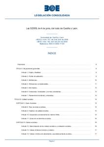 LEGISLACIÓN CONSOLIDADA  Ley, de 4 de junio, del ruido de Castilla y León. Comunidad de Castilla y León «BOCL» núm. 107, de 9 de junio de 2009