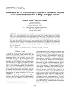 Results from the Sepia's Biological Open Water Surveillance Program of the Laurentian Great Lakes II:  Deep Chlorophyll Maxima