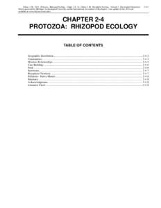 Glime, J. M[removed]Protozoa: Rhizopod Ecology. Chapt[removed]In: Glime, J. M. Bryophyte Ecology. Volume 2. Bryological Interaction. Ebook sponsored by Michigan Technological University and the International Association of 