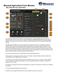Mesonet Agriculture Farm Monitor  Oklahoma’s Weather Network http://mesonet.org / Agriculture 6