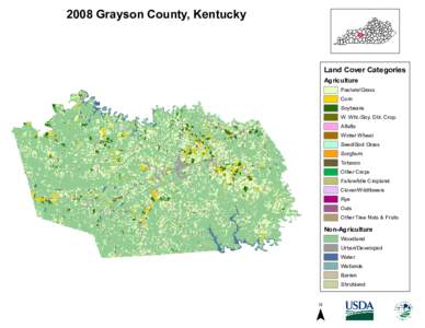 2008 Grayson County, Kentucky  Land Cover Categories Agriculture  Pasture/Grass