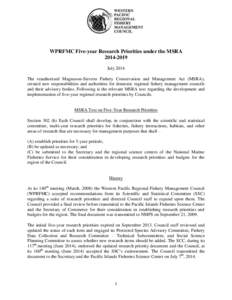 Annual Catch Limits under the MSRA