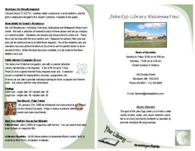 Markham Public Library / West Florida Regional Library / Library science / Interlibrary loan / Library