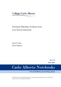 Frictional Matching: Evidence from Law School Admission