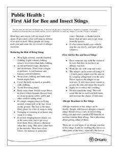 Microsoft Word - FIrst Aid for Bee and Insect Stings.doc