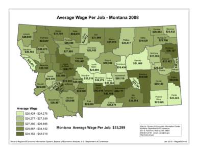 Average Wage Per Job - Montana[removed]Flathead $34,072 Pondera