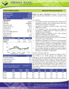 Glenmark / Earnings before interest /  taxes /  depreciation and amortization / Financial ratio / Income / Business / Finance / Glenmark Pharmaceuticals / Pharmaceutical industry in India