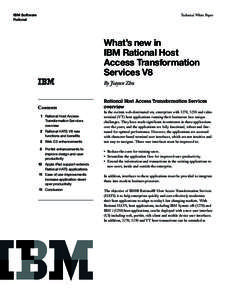 IBM Software Rational Technical White Paper  What’s new in