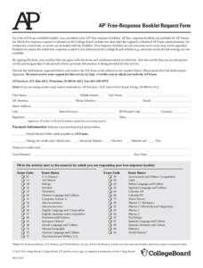 AP® Free-Response Booklet Request Form
