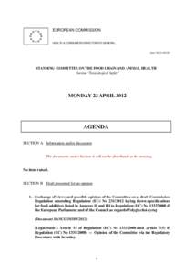 EUROPEAN COMMISSION HEALTH & CONSUMERS DIRECTORATE-GENERAL Ares[removed]STANDING COMMITTEE ON THE FOOD CHAIN AND ANIMAL HEALTH