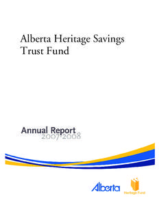 Alberta Heritage Savings Trust Fund[removed]Annual Report