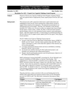 Metropolitan Transportation Commission Programming and Allocations Committee December 11, 2013 Item Number 3a.ii.