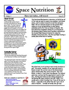 Space Nutrition Volume 3 Have test tubes...will travel  Heart Smart