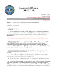 DoD Directive, January 30, 2015