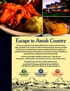 Genuine Hospitality Escape to Amish Country
