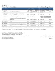 [removed]Winter Session Timetable Course / Section Code (E) = Electives