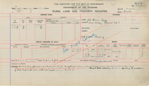 Department of the Interior Property and Tenancy Ledger