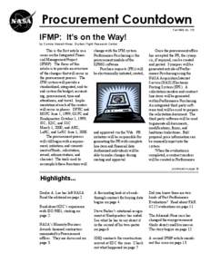 Procurement Countdown Fall 1998, No. 113 IFMP: It’s on the Way! by Connie Howell-Hines, Dryden Flight Research Center