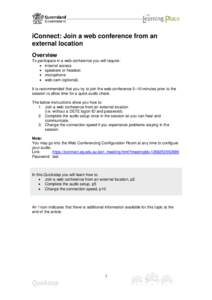 iConnect: Join a web conference from an external location
