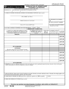 OMB Approved NoRespondent Burden: 10 minutes IMPORTANT - SEE INSTRUCTIONS ON REVERSE  DESIGNATION OF BENEFICIARY