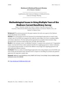 Methodological Issues in Using Multiple Years of the Medicare Current Beneficiary Survey