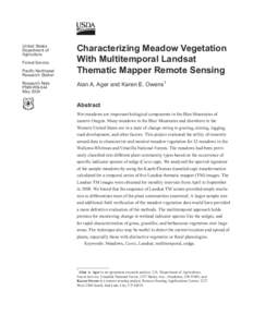 Characterizing Meadow VegetationWith Multitemporal Landsat Thematic Mapper Remote Sensing