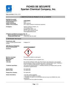 FICHES DE SÉCURITÉ Spartan Chemical Company, Inc. Date de révision 05-févrIDENTIFICATION DU PRODUIT ET DE LA SOCIÉTÉ Identifiant du produit