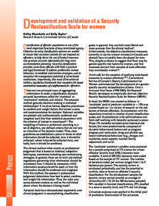 evelopment and validation of a Security Reclassification Scale for women D  Kelley Blanchette and Kelly Taylor 1