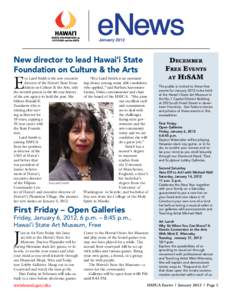 January[removed]New director to lead Hawai‘i State Foundation on Culture & the Arts  E