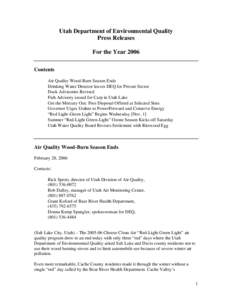 Salt Lake City metropolitan area / Utah Lake / Great Salt Lake / Salt Lake City / Polychlorinated biphenyl / Wasatch Range / Utah / Geography of the United States / Wasatch Front