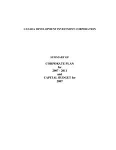 Canada Development Investment Corporation / Canada Deposit Insurance Corporation / S&P/TSX 60 Index / Cameco / Nordion / Corporation / Economy of Canada / S&P/TSX Composite Index / Canada