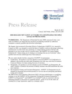 Press Office U.S. Department of Homeland Security Washington, DC[removed]Press Release March 28, 2012