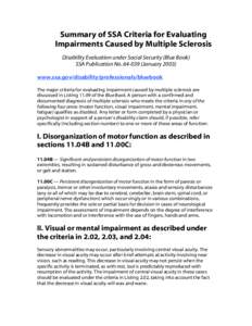 Guidebook - SSDI - SSA Criteria MS Impairments (.pdf)