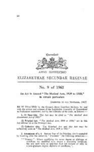 Medical Acts Amendment Act of 1963