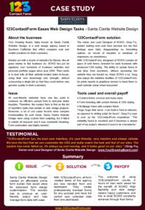 CASE STUDY 123ContactForm Eases Web Design Tasks - Santa Clarita Website Design About the business 123ContactForm solution